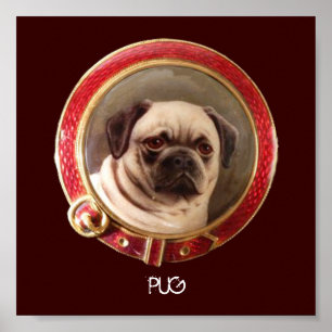 Mops viktorianisch MINIATURE HUNDERPORTRAS Poster