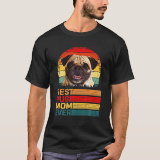 Mops Vintag Hunde Mama Mütter Tag Hund Lover T-Shirt