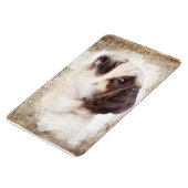 Mops Vintag Portrait Magnet (Linke Seite)