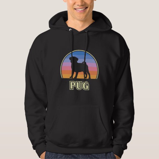 Mops Vintag Sunset Hund Classic T - Shirt 545 (Vorderseite)