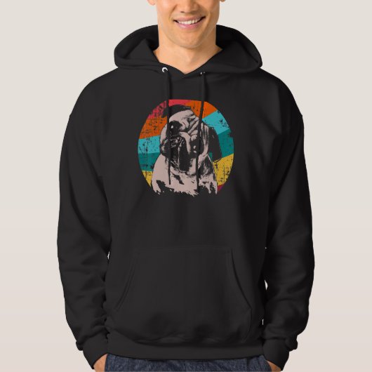 Mops Vintage Stilidee Hoodie (Vorderseite)