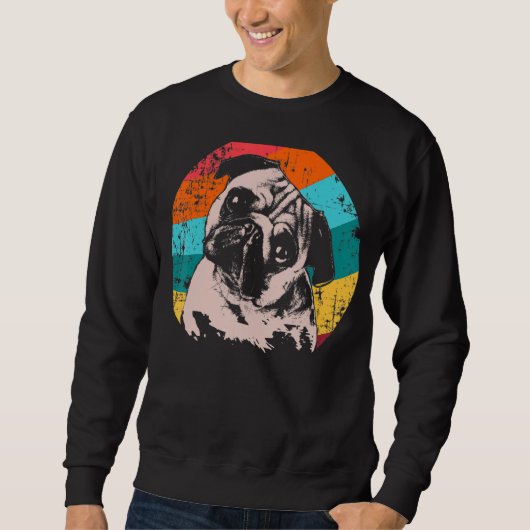 Mops Vintage Stilidee Sweatshirt (Vorderseite)