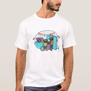 Mops-Vintager Anhänger T-Shirt
