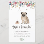 Mops von Aquarell Geburtstagsparty Einladung (Vorderseite)