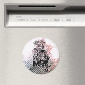 Mops von Typen auf Blume Magnet (In Situ (Geschirrspüler))