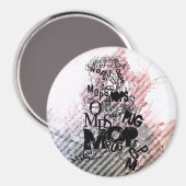 Mops von Typen auf Blume Magnet (Vorderseite/Rückseite)