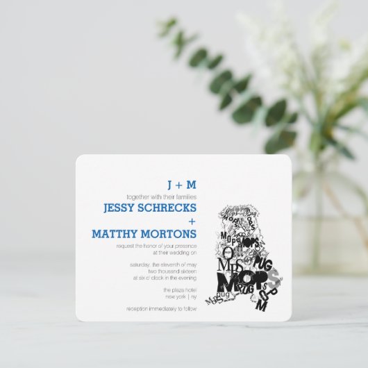 Mops von Typen Einladung (Stehend Vorderseite)