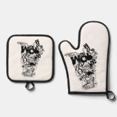 Mops von Typen Ofenhandschuh & Topflappen-Set (Vorderseite)