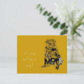 Mops von Typen Postkarte (Stehend Vorderseite)