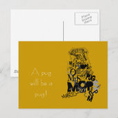 Mops von Typen Postkarte (Vorne/Hinten)