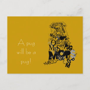 Mops von Typen Postkarte