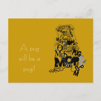 Mops von Typen Postkarte