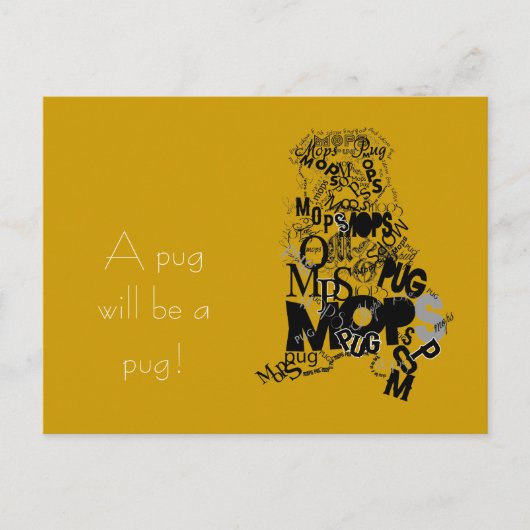 Mops von Typen Postkarte (Vorderseite)