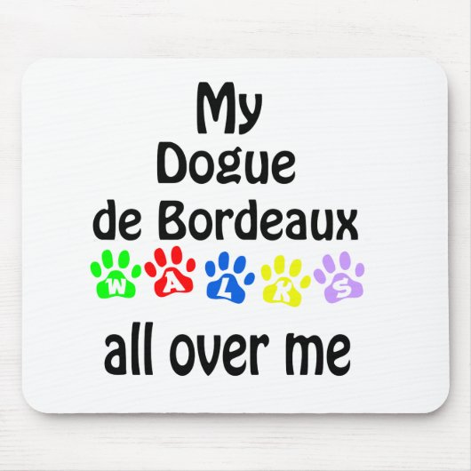 Mops Walks Design Mousepad (Vorne)