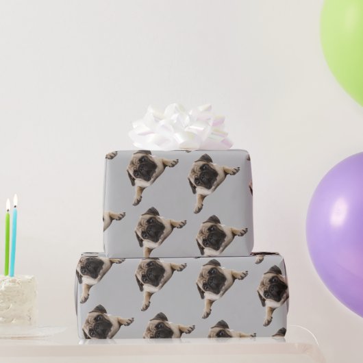 Mops Wasserfarbe Dog Tier Spaß Kunst Geschenkpapier (Partygeschenke)