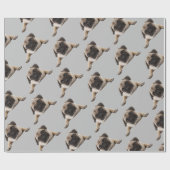 Mops Wasserfarbe Dog Tier Spaß Kunst Geschenkpapier (Flach)