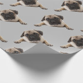 Mops Wasserfarbe Dog Tier Spaß Kunst Geschenkpapier (Ecke)