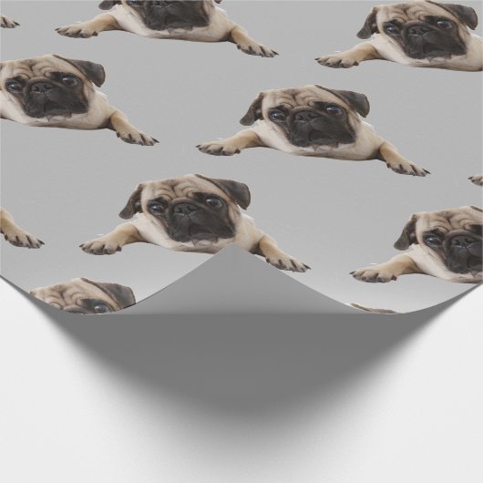 Mops Wasserfarbe Dog Tier Spaß Kunst Geschenkpapier (Ecke)