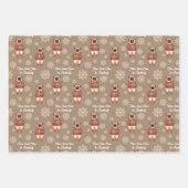 Mops Wasserfarbe Snowflake Custom Weihnachten Geschenkpapier Set (Vorderseite 2)