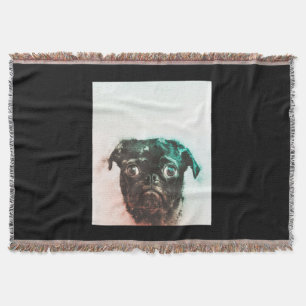 Mops Watercolor Niedlicher Mops Dog Art Aquarell Decke