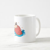Mops Watermelon Kaffeetasse (VorderseiteRechts)