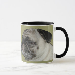 Mops Wecke Tasse auf
