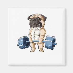 Mops Weighlift Funny Deadlift Männer Fitness Spie Magnet