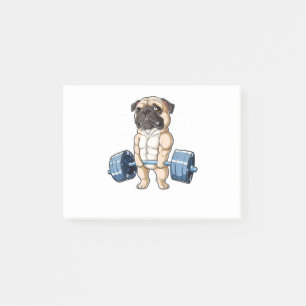 Mops Weighlift Funny Deadlift Männer Fitness Spie Post-it Klebezettel