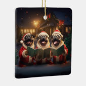 Mops Weihnachten Feiertag Keramikornament (Rechts)