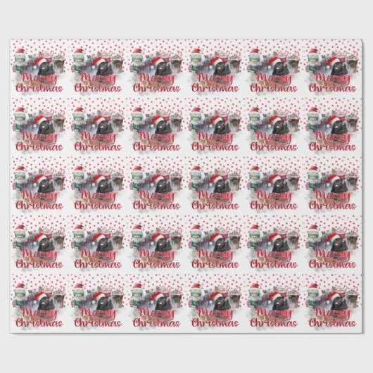 Mops Weihnachten Geschenkpapier (Flach)