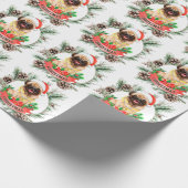Mops Weihnachten Geschenkpapier (Ecke)