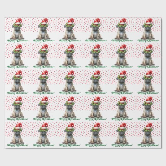 Mops Weihnachten Geschenkpapier (Flach)
