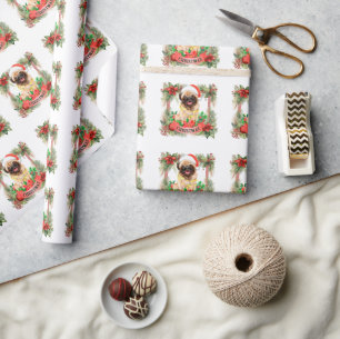 Mops Weihnachten Geschenkpapier