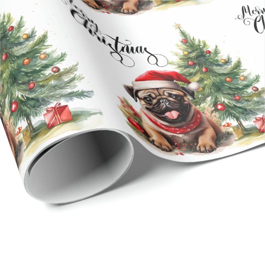 Mops Weihnachten Geschenkpapier (Rolleneckpunkt)
