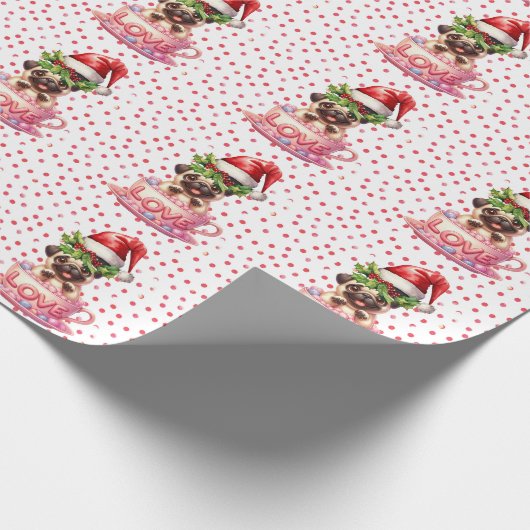 Mops Weihnachten Geschenkpapier (Ecke)