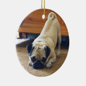 Mops Weihnachten Keramik Ornament (Rechts)