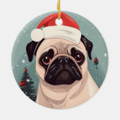Mops Weihnachten Keramik Ornament (Hinten)