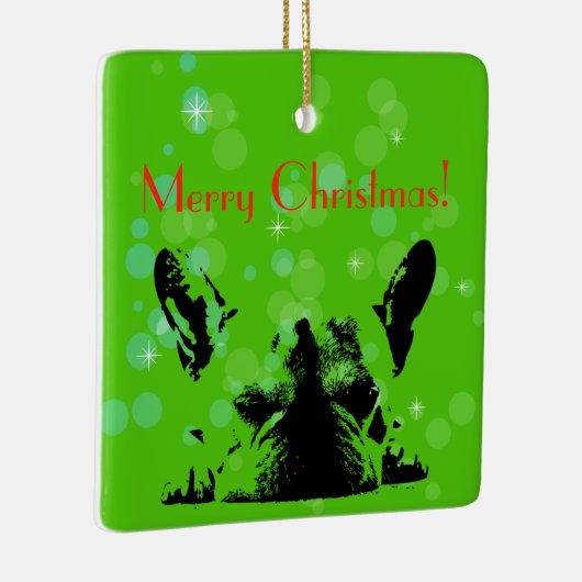 Mops-Weihnachten Keramikornament (Rechts)