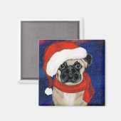 Mops Weihnachten Magnet (Vorderseite/Rückseite)