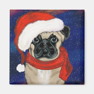 Mops Weihnachten Magnet
