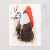 Mops Weihnachten Postkarte (Vorderseite)