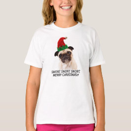 MOPS-WEIHNACHTEN. SNORTSNORTSNORT. FROHE T-Shirt