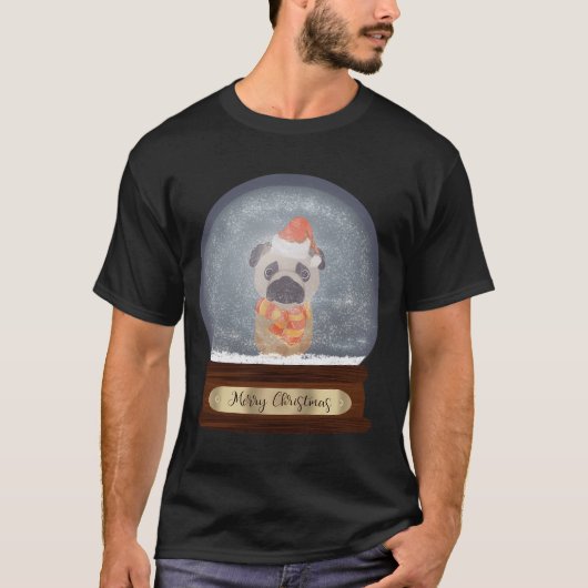 Mops Weihnachten T-Shirt (Vorderseite)