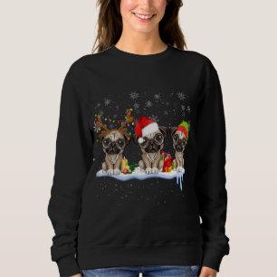 Mops Weihnachten Weihnachtsmannmütze, Funny Möpsen Sweatshirt