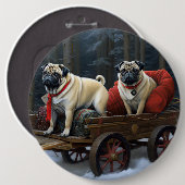 Mops Weihnachts-Feiertage Button (Vorne & Hinten)
