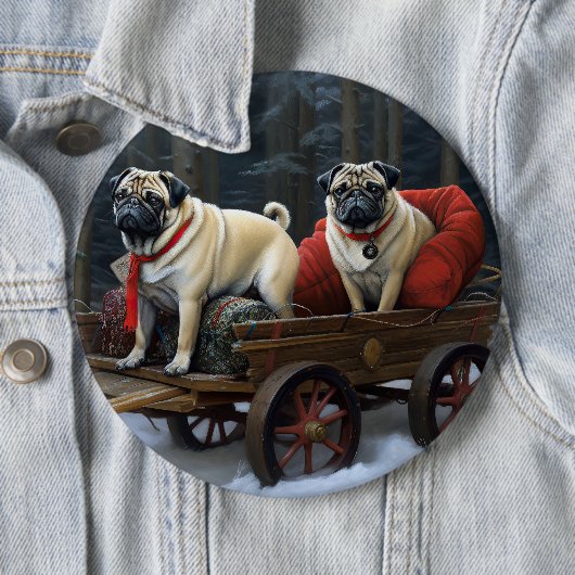 Mops Weihnachts-Feiertage Button (Beispiel)