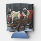 Mops Weihnachts-Feiertage Dosenkühler (Rückseite)