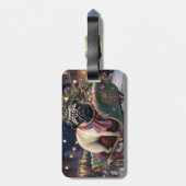 Mops Weihnachts-Feiertage Gepäckanhänger (Rückseite vertikal)