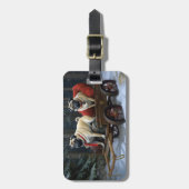 Mops Weihnachts-Feiertage Gepäckanhänger (Vorderseite vertikal)