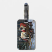 Mops Weihnachts-Feiertage Gepäckanhänger (Rückseite vertikal)